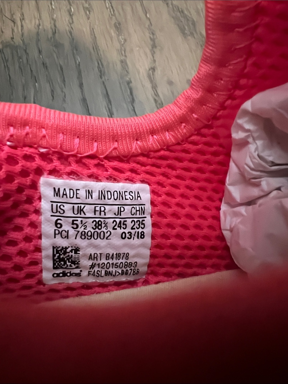 adidas Women’s Neon Coral Mesh Sneakers - Picture 6 of 6